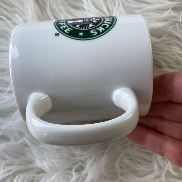 Starbucks 2007 White Mermaid Logo Ceramic 8 oz Coffee Mug Excellent Condition - Picture 8 of 9